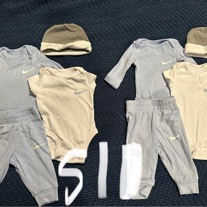 Nike Gray and Cream Baby Outfit Set